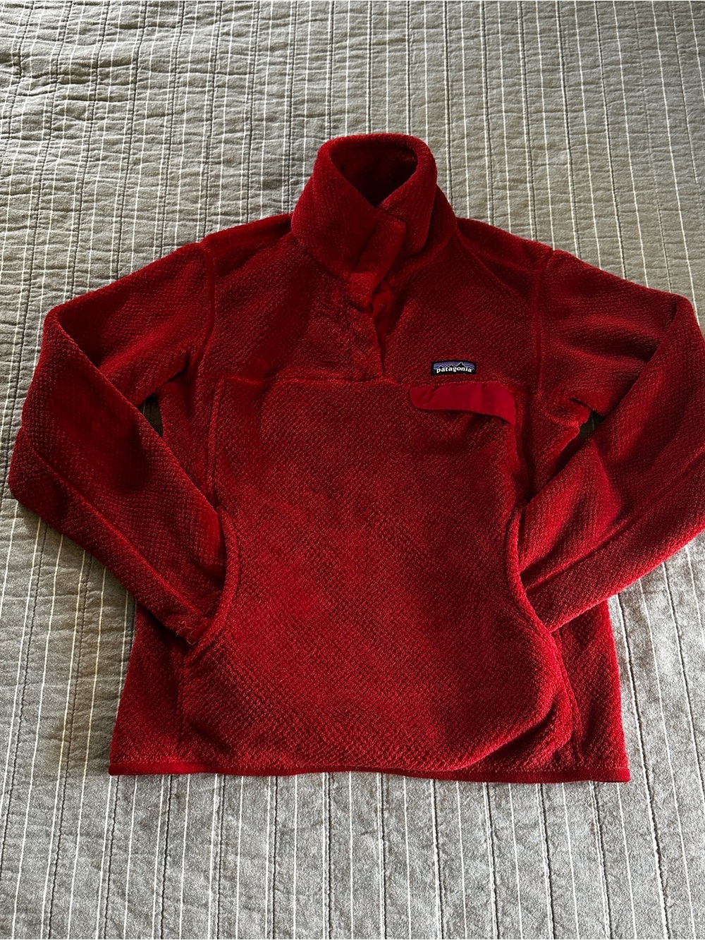 Patagonia Red Fleece Pullover Hoodie